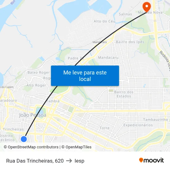 Rua Das Trincheiras, 620 to Iesp map