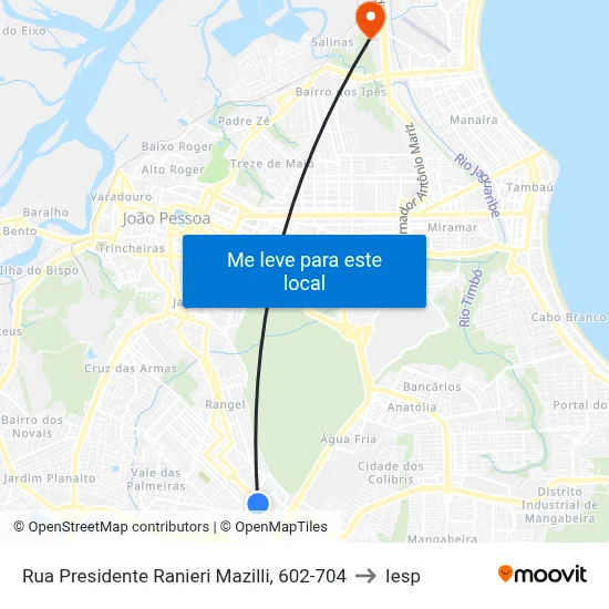 Rua Presidente Ranieri Mazilli, 602-704 to Iesp map