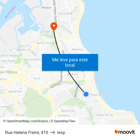 Rua Helena Freire, 410 to Iesp map