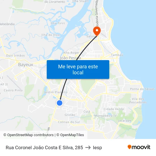 Rua Coronel João Costa E Silva, 285 to Iesp map