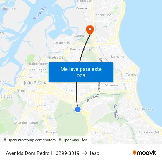 Avenida Dom Pedro Ii, 3299-3319 to Iesp map