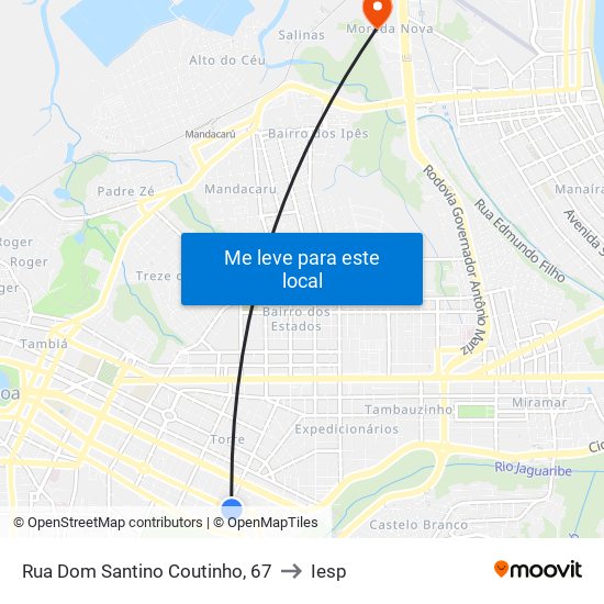 Rua Dom Santino Coutinho, 67 to Iesp map