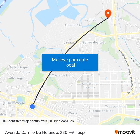 Avenida Camilo De Holanda, 280 to Iesp map