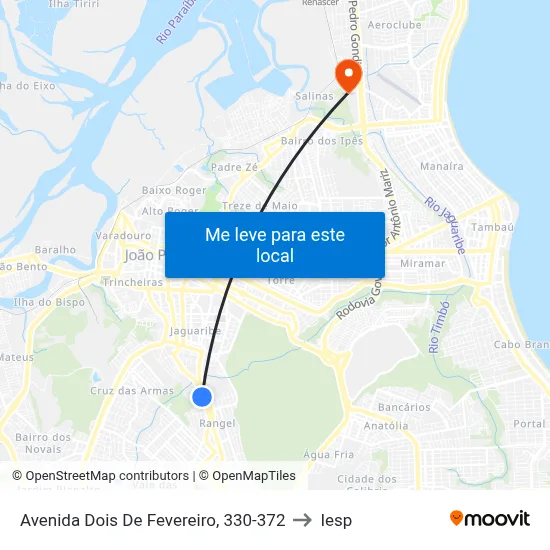 Avenida Dois De Fevereiro, 330-372 to Iesp map