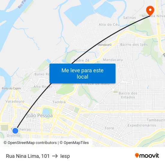 Rua Nina Lima, 101 to Iesp map