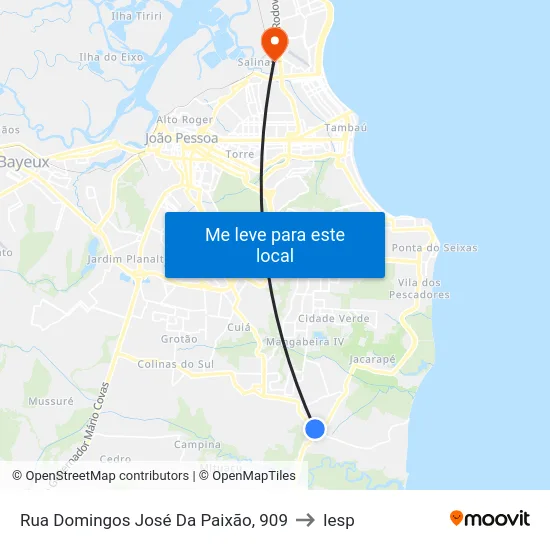 Rua Domingos José Da Paixão, 909 to Iesp map