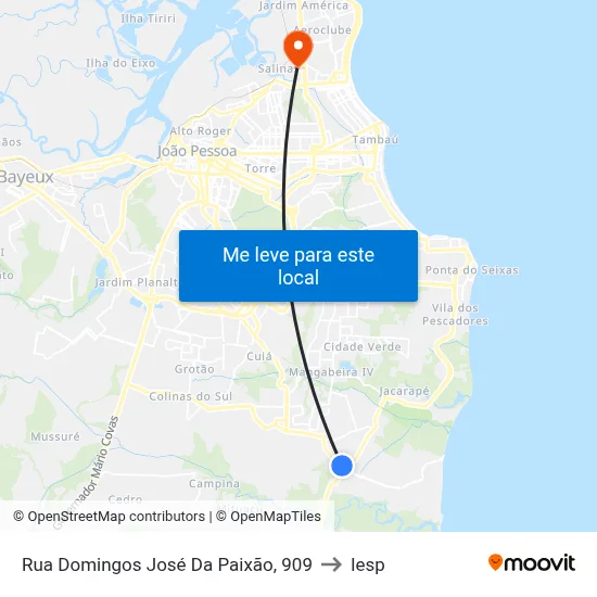 Rua Domingos José Da Paixão, 909 to Iesp map