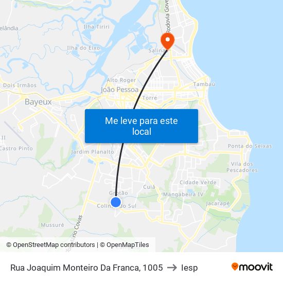Rua Joaquim Monteiro Da Franca, 1005 to Iesp map