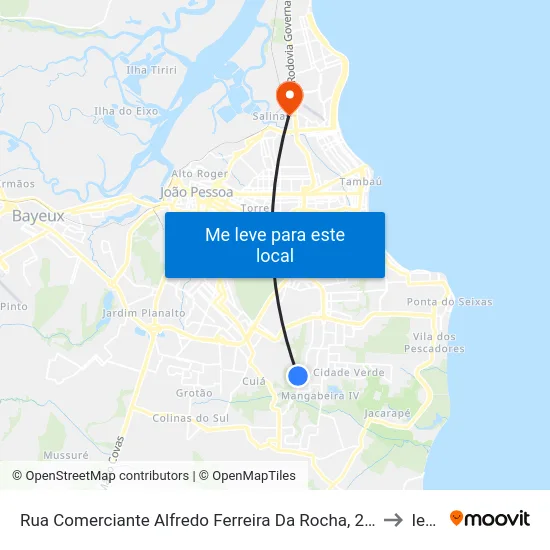 Rua Comerciante Alfredo Ferreira Da Rocha, 2240 to Iesp map