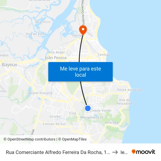 Rua Comerciante Alfredo Ferreira Da Rocha, 1715 to Iesp map