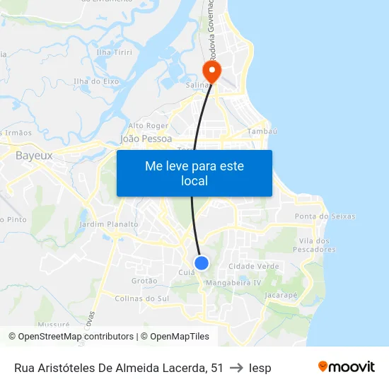 Rua Aristóteles De Almeida Lacerda, 51 to Iesp map