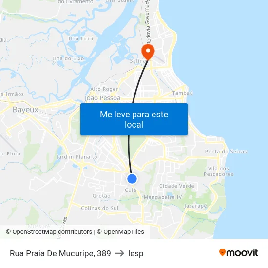 Rua Praia De Mucuripe, 389 to Iesp map