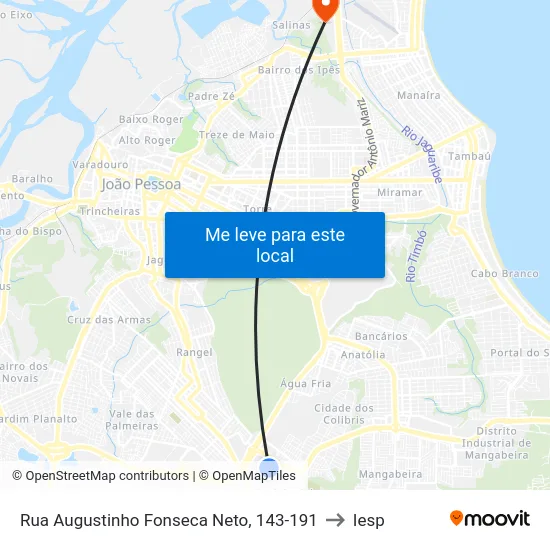 Rua Augustinho Fonseca Neto, 143-191 to Iesp map