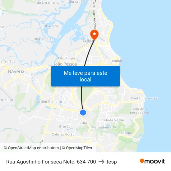 Rua Agostinho Fonseca Neto, 634-700 to Iesp map