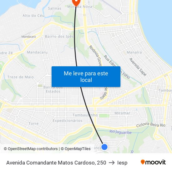 Avenida Comandante Matos Cardoso, 250 to Iesp map