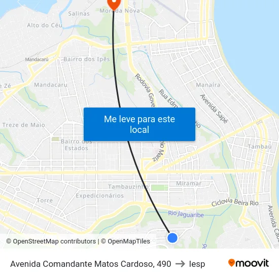Avenida Comandante Matos Cardoso, 490 to Iesp map