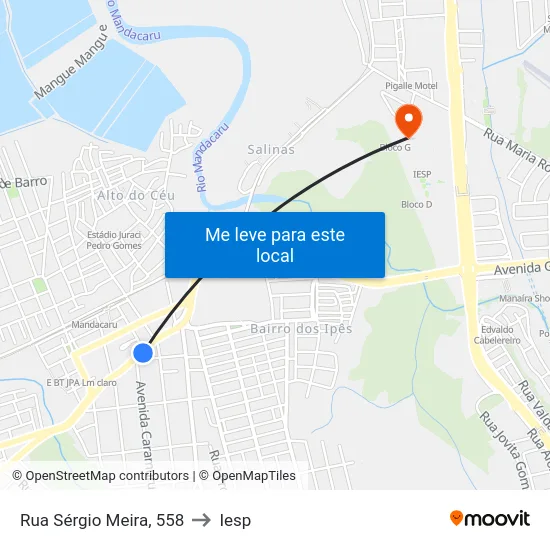 Rua Sérgio Meira, 558 to Iesp map