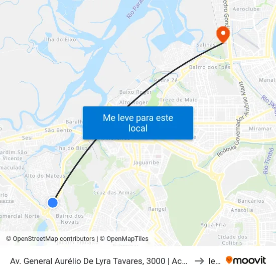 Av. General Aurélio De Lyra Tavares, 3000 | Acesso Oeste to Iesp map