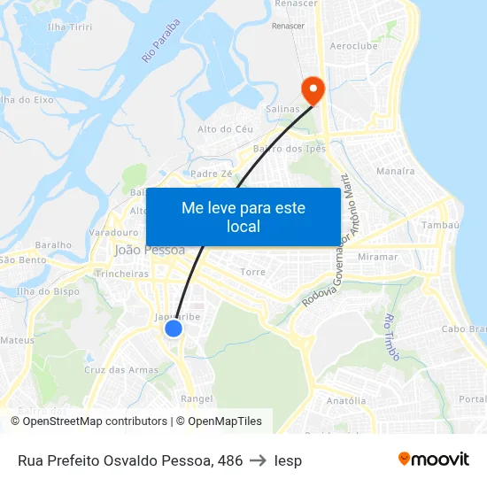 Rua Prefeito Osvaldo Pessoa, 486 to Iesp map