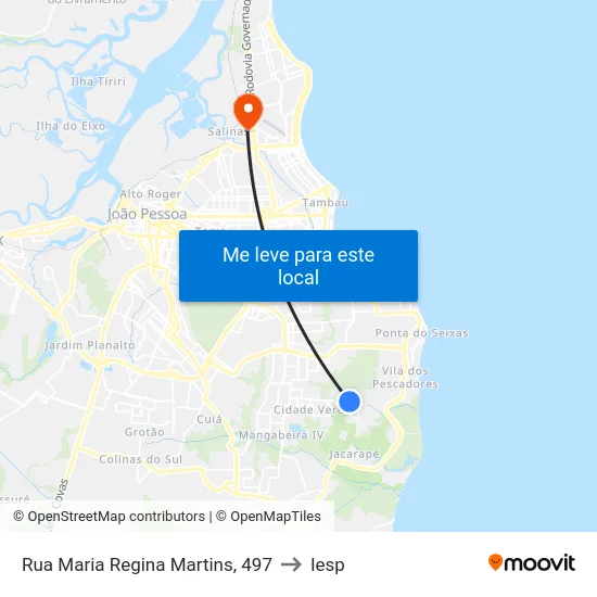Rua Maria Regina Martins, 497 to Iesp map