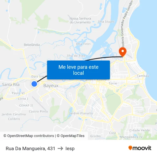 Rua Da Mangueira, 431 to Iesp map