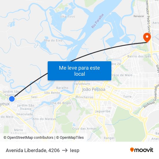 Avenida Liberdade, 4206 to Iesp map