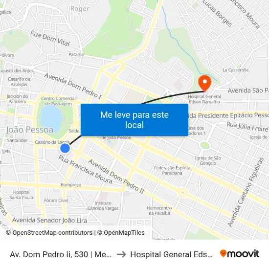 Av. Dom Pedro Ii, 530 | Mercado Central to Hospital General Edson Ramalho map