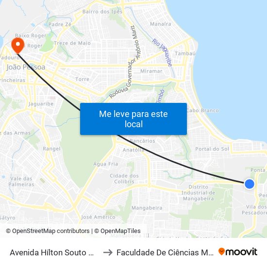 Avenida Hílton Souto Maior, 6804-7704 to Faculdade De Ciências Médicas Da Paraíba map