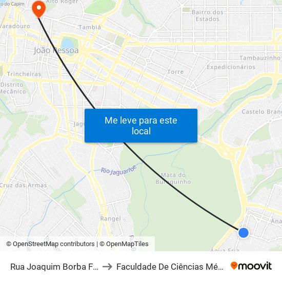 Rua Joaquim Borba Filho, 144-212 to Faculdade De Ciências Médicas Da Paraíba map