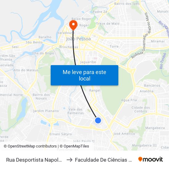 Rua Desportista Napoleão Duré, 362-430 to Faculdade De Ciências Médicas Da Paraíba map