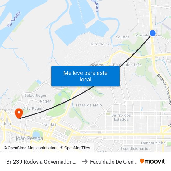 Br-230 Rodovia Governador Pedro Gondim, Km 14,5 Leste | Kikaza to Faculdade De Ciências Médicas Da Paraíba map