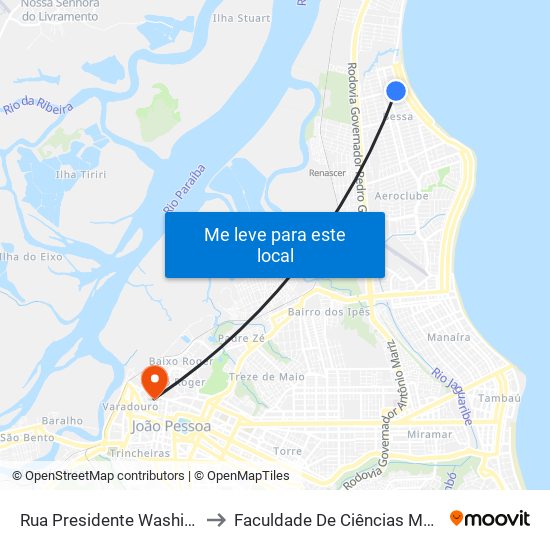 Rua Presidente Washington Luís, 209 to Faculdade De Ciências Médicas Da Paraíba map