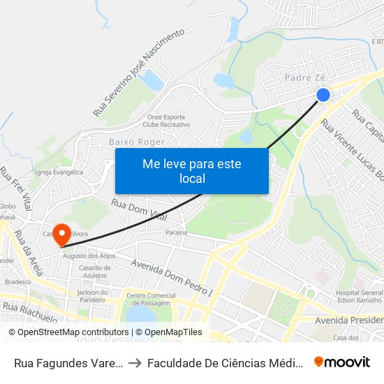 Rua Fagundes Varela, 77-137 to Faculdade De Ciências Médicas Da Paraíba map