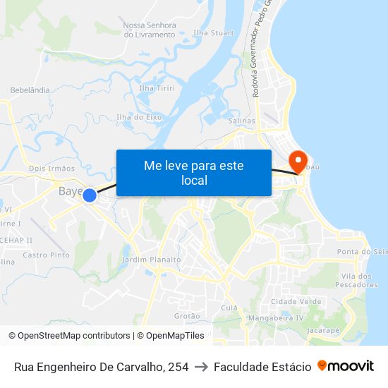Rua Engenheiro De Carvalho, 254 to Faculdade Estácio map