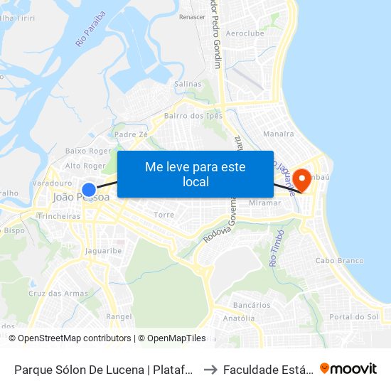 Parque Sólon De Lucena | Plataforma to Faculdade Estácio map