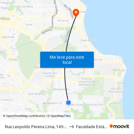 Rua Leopoldo Pereira Lima, 145-193 to Faculdade Estácio map