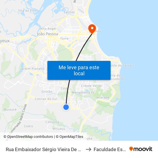 Rua Embaixador Sérgio Vieira De Melo, 282 to Faculdade Estácio map