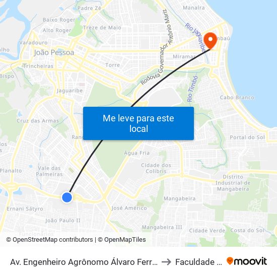 Av. Engenheiro Agrônomo Álvaro Ferreira, 1155 | Energisa to Faculdade Estácio map