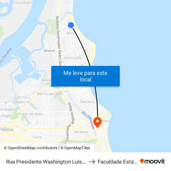 Rua Presidente Washington Luís, 209 to Faculdade Estácio map