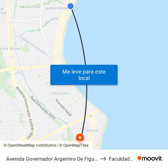 Avenida Governador Argemiro De Figueiredo, 1890 | Golfinho Bar to Faculdade Estácio map