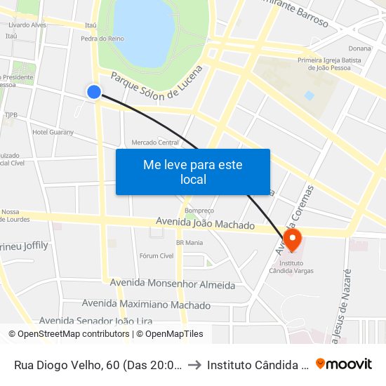 Rua Diogo Velho, 60 (Das 20:00 À 00:00) to Instituto Cândida Vargas map