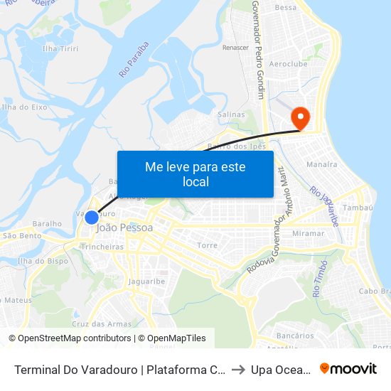 Terminal Do Varadouro | Plataforma C - 02 to Upa Oceania map