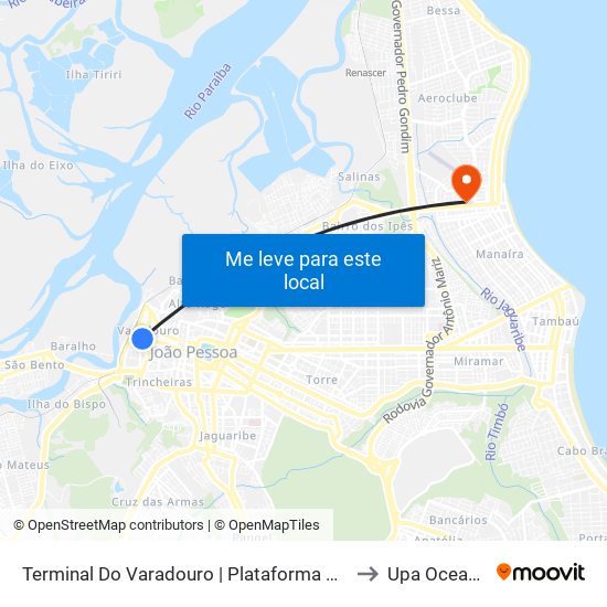 Terminal Do Varadouro | Plataforma B-01 to Upa Oceania map