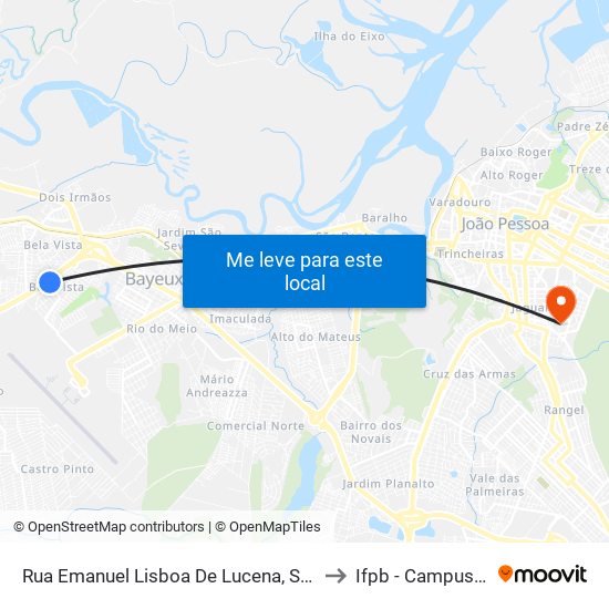 Rua Emanuel Lisboa De Lucena, S/N - Praça Do Lot. Boa Vista to Ifpb - Campus João Pessoa map