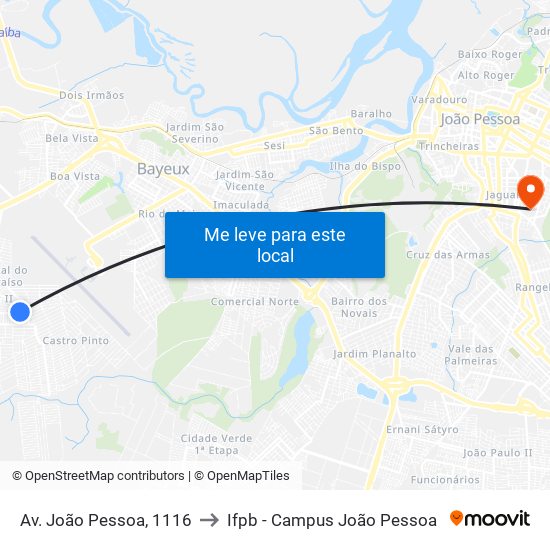 Av. João Pessoa, 1116 to Ifpb - Campus João Pessoa map