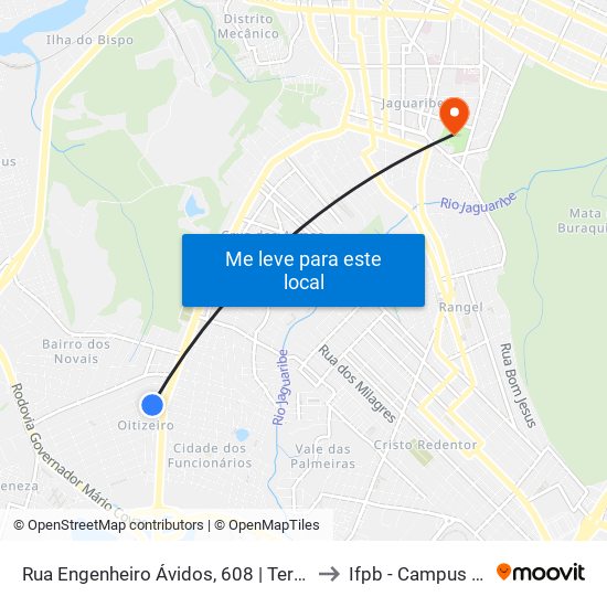 Rua Engenheiro Ávidos, 608 | Terminal Do Jardim Planalto to Ifpb - Campus João Pessoa map