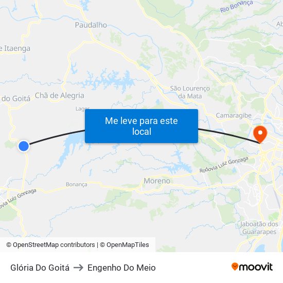 Glória Do Goitá to Engenho Do Meio map