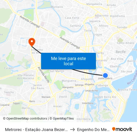 Estação Joana Bezerra - Metrorec to Engenho Do Meio map
