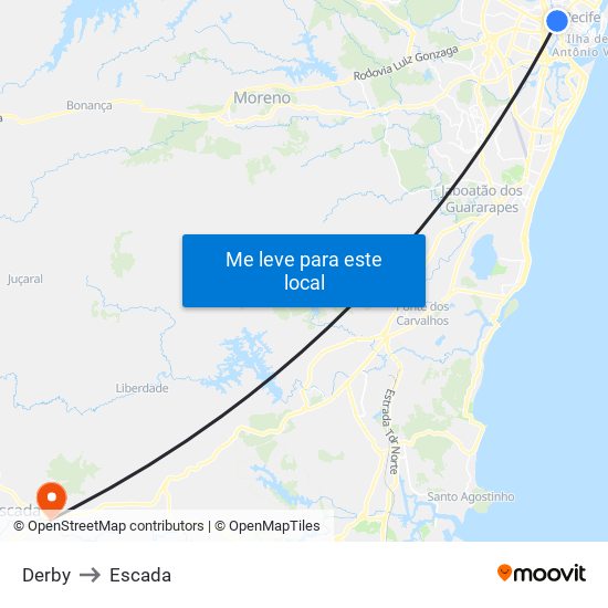 Derby to Escada map