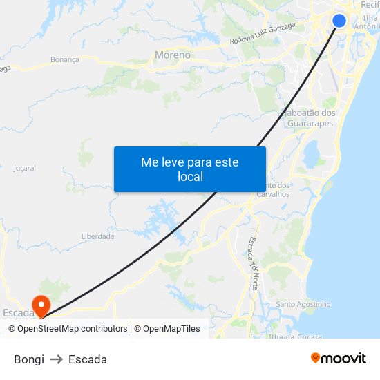 Bongi to Escada map